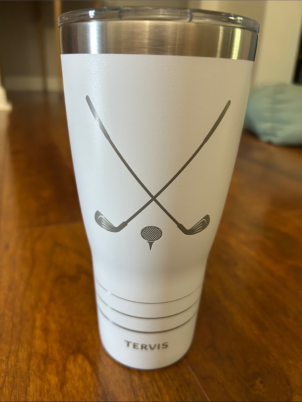 tervis White Travel Tumbler with Silver Golf Clubs Graphic